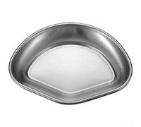 Moderno juego de platos de salsa de acero inoxidable 304, plato de condimento lijado minimalista para barbacoa coreana y inmersión (ventilador)