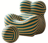Moderno juego de sillas de acento verde con silla otomana cómoda con reposapiés para sala de estar, dormitorio, sala de lectura, sillón de barril para máxima relajación, elegante brazos de madre