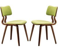 Moderno juego de sillas de comedor con cojín de tela suave y marco de madera, cómodo y multifuncional, perfecto para café, leche, té y negociaciones, altura del asiento 46 cm, paquete de 2