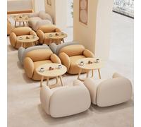 Moderno juego de sofá seccional: elegante sofá con marco de madera maciza, cómodo sillón y mesa auxiliar minimalista, muebles de sala de estar