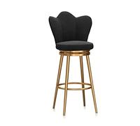 Moderno juego de taburetes de bar de terciopelo de 2.5 a 65.0 cm, sillas acolchadas giratorias de respaldo alto para cocina, isla, comedor, patio, elegante asiento tapizado negro