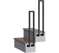 Moderno kit de barandilla de escalera en forma de U para interiores y exteriores, diseño de tubo cuadrado, pasamanos de hierro forjado de 90 cm, ideal para escaleras asistidas