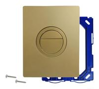 Moderno kit de botón para cisterna de inodoro, cubierta de válvula de descarga doble, acabado negro mate, material ABS, sistema de montaje superior, 19,7 x 15,6 cm (dorado)
