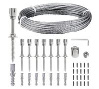 Moderno kit de enrejado de alambre de acero inoxidable 304 para plantas trepadoras, sistema de soporte de pared de jardín con cable, abrazaderas y anclajes para hiedra, rosas, verduras al aire libre