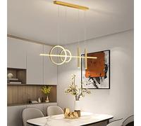 Moderno LED Lámparas Colgantes Mesa de Comedor Lámpara Colgante Regulable Con Mando A Distancia Comedor Lámpara Colgante Ajustable en altura Lámpara de araña Para Sala De Estar Oficina (120CM, oro)
