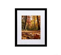 Moderno marco de fotos de madera para fotos de 6 x 8 pulgadas y para certificados A4, soporte minimalista de escritorio o decoración artística para colgar en la pared para oficina en casa, negro (15,2