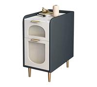Moderno Mesita de noche de madera con 2 cajones, mesa de sofá decorativa, diseño que ahorra espacio, mesita de noche estrecha, mesa auxiliar for sala de estar y dormitorio Práctico(L35xD40xH60cm)