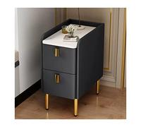 Moderno Mesita de noche estrecha con 2 cajones, gabinete de almacenamiento nórdico simple for dormitorio, mesita de noche pequeña, gris oscuro, 19,6 pulgadas de alto Práctico(L25xD40xH50cm)