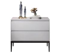 Moderno Mesita de noche Simple y moderna pintada for dormitorio, sin instalación, organizador de almacenamiento, aparador, muebles de noche, totalmente de madera Práctico(Matte White,Medio)