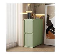 Moderno Mesita de noche ultra estrecha que ahorra espacio, mesita de noche de madera, mesa auxiliar, mesita de noche, armario for sala de estar, dormitorio, oficina, completamente ensamblada, verde Pr
