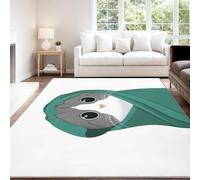 Moderno Minimalista Lindo Tranquilo Fresco Alfombra 60 x 120 cm Verde Bufanda Mascota Gato Pelo Corto Súper Suave Alfombra Lavable para Habitación Adolescente, No Desprende Pelusa y Fácil de Limpiar