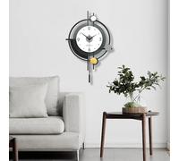 Moderno Minimalista Reloj de Pared, Silencioso Sin tictac Reloj con péndulo Decorativo Esfera de 3 Capas Creativo Reloj de Cuarzo Elegante Art Deco para Sala Dormitorio Oficina Cocina, 38*58 cm