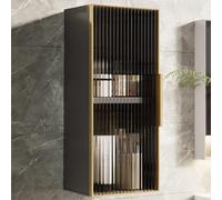 Moderno mobiletto da parete in alluminio con Ante in vetro - Mobiletto sottile per bagno e cucina | Organizzatore per trucchi montato sopra il WC