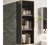 Moderno mobiletto da parete in alluminio con Ante in vetro - Mobiletto sottile per bagno e cucina | Organizzatore per trucchi montato sopra il WC