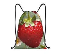 Moderno Mochila Cordónes Fresa Encantadora, Práctico Bolsa de Cuerdas, con cordón Deporte Bolso de Gimnasia, para Adulto Playa 36X42cm