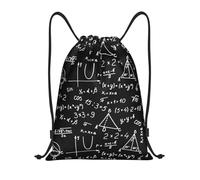 Moderno Mochila Cuerda Álgebra Geometría Abstracto Matemáticas Patrón, Manera Bolsa con Cordón, Casual Deporte Bolso de Gimnasia, para Yoga Vacaciones 36X42cm