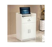 Moderno mostrador de caja blanco - Elegante escritorio de recepción para oficina, barbería y tienda de ropa, mesa frontal de 60 cm para cajero y cliente