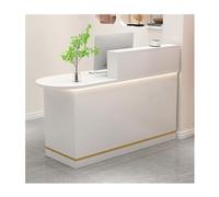 Moderno mostrador de caja con luces y taquillas, elegante escritorio de recepción para salón y vestíbulo, mesa frontal de 80 cm, diseño funcional para una mejor experiencia del cliente
