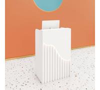 Moderno mostrador de recepción con cajón de almacenamiento, recepción de 60 cm para supermercados, tiendas de conveniencia, hoteles, elegante diseño blanco para un registro eficiente