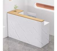 Moderno mostrador de recepción con cajones con cerradura, elegante escritorio de madera para tiendas de ropa, cafeterías y recepciones de empresas