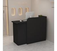 Moderno mostrador de recepción con cajones con cerradura y almacenamiento abierto, ideal para salas de empresa, recepciones de hotel y pastelerías (negro, 1,80 x 50 x 100 cm)