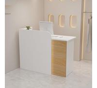 Moderno mostrador de recepción con cajones con cerradura y almacenamiento abierto, ideal para salas de empresa, recepciones de hotel y pastelerías (negro, 1,80 m)