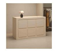 Moderno mostrador de recepción de cajas: estación de trabajo elegante y funcional para tiendas minoristas, boutiques de moda y operaciones de recepción