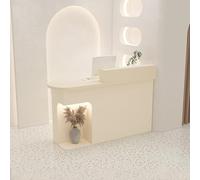 Moderno mostrador de recepción de oficina, pequeño mueble de recepción para ferias comerciales, mostrador de ventas con escritorio de efectivo, mostrador de bar para área de recepción, elegante y