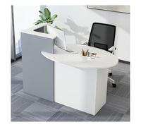 Moderno mostrador de recepción en forma de L, mostrador de madera para caja y caja, recepción pequeña con mostrador, estación de recepción minorista para oficina y negocios, 120 cm, lado derecho