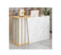 Moderno mostrador de recepción para pequeñas empresas, ideal para supermercados, tiendas de conveniencia, hoteles, bares, salones y tiendas de ropa, elegante diseño de mármol (120 cm)