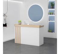 Moderno mostrador de recepción para salones de peluquería con barra de bar, muebles de recepción elegantes para ferias y mostradores de ventas
