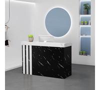Moderno mostrador de recepción para salones de peluquería, pequeño mostrador de ventas con barra de bar para ferias comerciales y muebles modernos de recepción