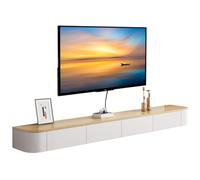 Moderno mueble de pared de mármol blanco para TV de 120-300 cm con cajones, elegante mueble de salón, elegante centro de entretenimiento para televisores de 140 cm