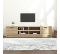 Moderno mueble de roble negro para TV, 80 x 35 x 36,5 cm, mueble de entretenimiento montado en la pared, elegante consola de TV de madera MDF, perfecto para sala de estar y dormitorio.