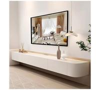 Moderno mueble flotante para TV con estantes, consola multimedia de pared, gran centro de entretenimiento con cajones de almacenamiento para sala de estar (160 x 24 x 20 cm)