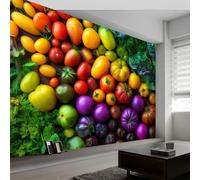 Moderno Murales De Papel Pintado 350 x 256 cm, Fotomurales Pared Tejido No Tejido Frutas Vegetales Hojas Verdes Decorativos Murales póster para Dormitorio Salón TV Pared
