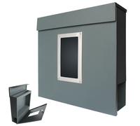 Moderno Muro Buzón Caja De Correos 2 Colores Acero V2Aox