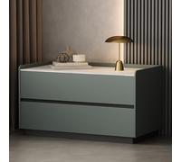 Moderno Nightnd de madera verde aguacate con 2 ders - Slish Sto Solut para dormitorio, sala de estar, cocina y más - Piel contemporánea para decoración del hogar