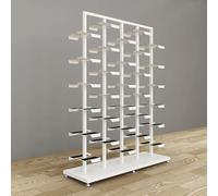 Moderno organizador de zapatos de metal para exhibición y almacenamiento, estantes elegantes para ropa al por menor, perfecto para uso comercial, diseño que ahorra espacio