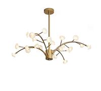 Moderno Oro Lámparas Para Salón Vidrio Esfera Tonos Durante Sputnik Lámpara De Araña Comedor Luminarias LED Compatibles Luz Cálida 24 Luces
