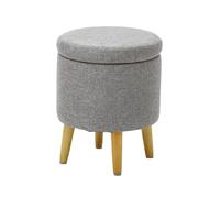 Moderno otomano Sto con asiento acolchado suave, reposapiés redondo y pequeña mesa de acento, versátil para sala de estar, pasillo o soporte para plantas