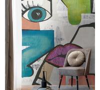 Moderno Papel Pintado Con Abstracto Pop Art Ilustración Y Un Großflächigen