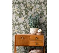 Moderno Papel Pintado En Florales Estilo Con Flores & Pastos Estructurado Mate -