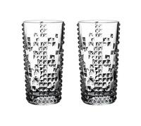 Moderno Paquete de 2 vasos cristal transparente sin plomo, exquisitos con relieve diamante for agua, jugo, leche y whisky Fiestas(Grande)