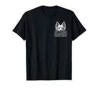 Moderno perro pastor blanco con texto elegante en el pecho Camiseta