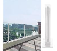 Moderno poste de barandilla de vidrio blanco de 150 cm, elegante poste de cristal para patio, terraza, escalera, balaustrada, hardware perfecto para espacios al aire libre