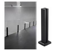 Moderno poste final de cristal negro, kit de barandilla de balcón de acero inoxidable 304 con ranura para poste de escalera, instalación duradera en interiores para cubiertas y escaleras