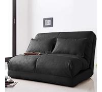 Moderno puf negro acogedor sofá junto a la chimenea para sala de estar, dormitorio, salón, oficina, cómoda silla perezosa de 180 cm de ancho, asiento elegante y versátil