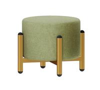 Moderno puf redondo de terciopelo con funda extraíble y lavable, otomana versátil para tocador o sala de estar, pieza decorativa elegante y funcional