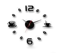 Moderno reloj de pared grande con pegatinas 3D de números negros, movimiento de barrido silencioso, autoadhesivo, decoración de oficina en casa, para sala de estar, dormitorio, cocina, baño, 40 x 40